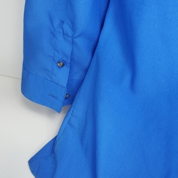 Dynamite Blue 3/4 Sleeve Blouse - Picture 3 of 5
